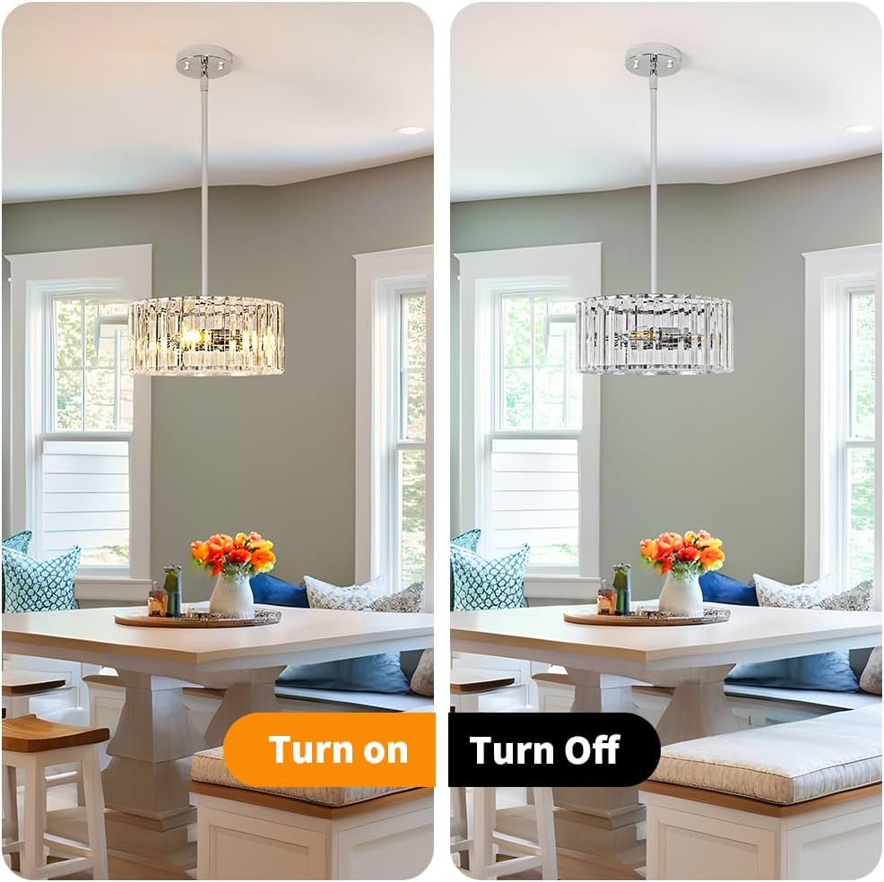 Modern Gold Crystal Ceiling Light Fixture - 11-Inch Semi Flush Mount Chandelier for Kitchen & Entryway