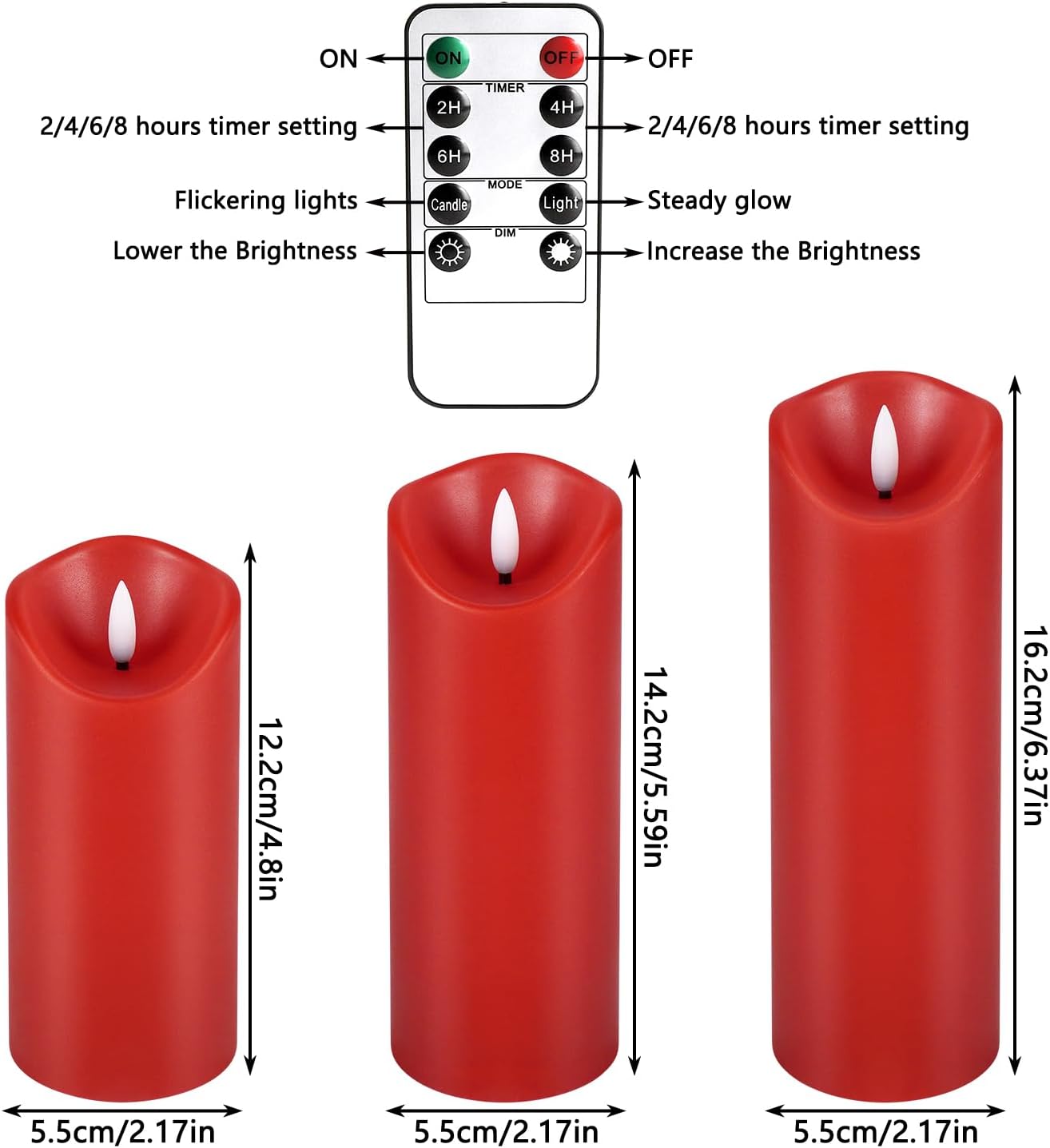 24-Pack Remote Control LED Flameless Candles - 3D Flame Timer Candles for Home, Weddings & Holidays