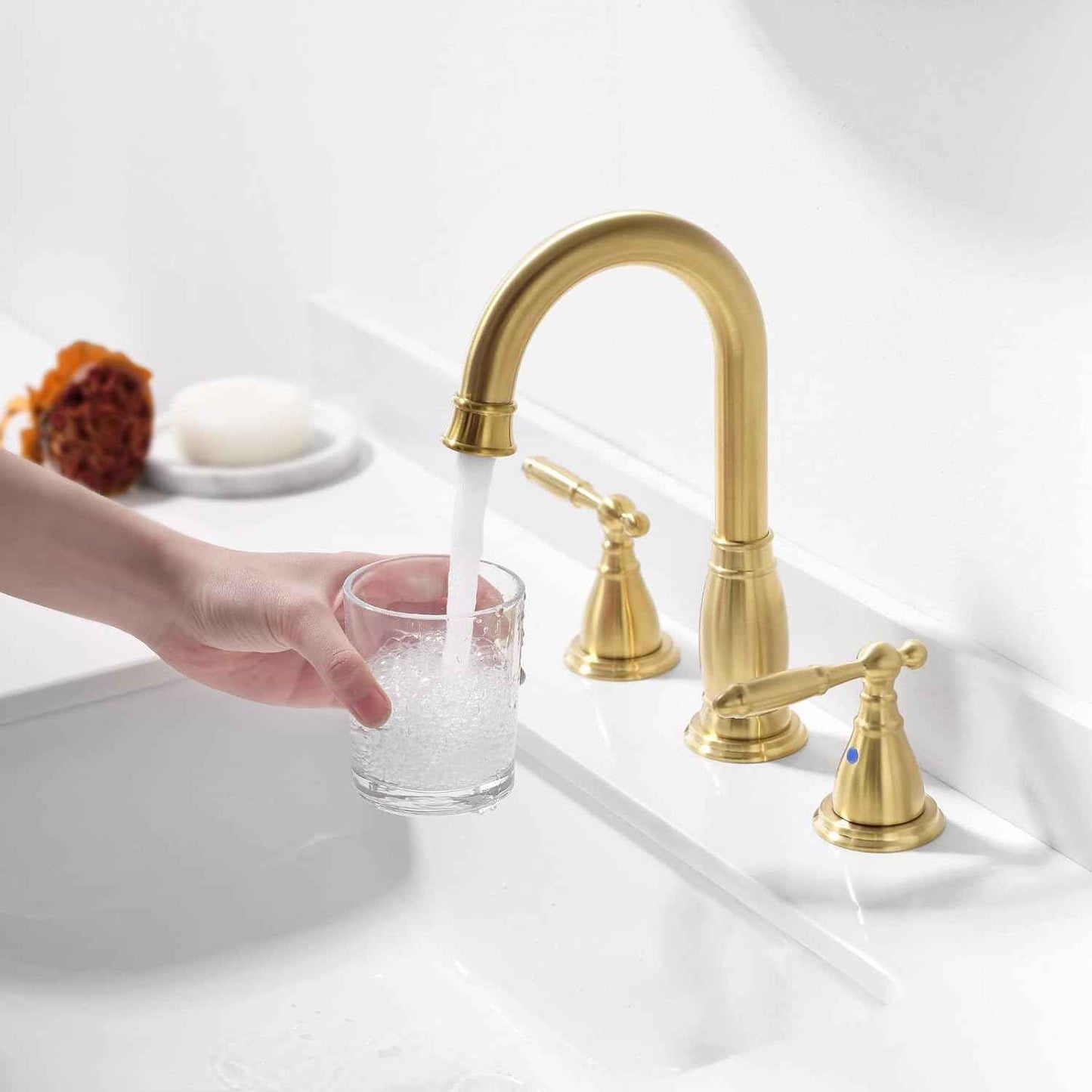 Oil Rubbed Bronze Widespread Bathroom Faucet Set with Valve & Drain - Phiestina WF017-4-ORB