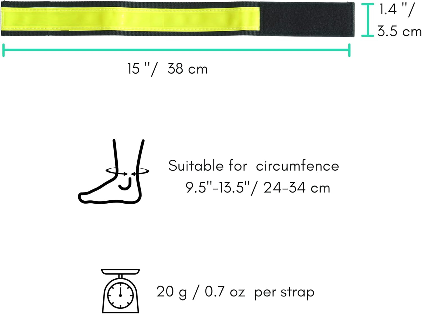 Vincita Reflective Bands - High Visibility Safety Bands for Cycling, Walking & Running | Molle Compatible (Pair of 2)