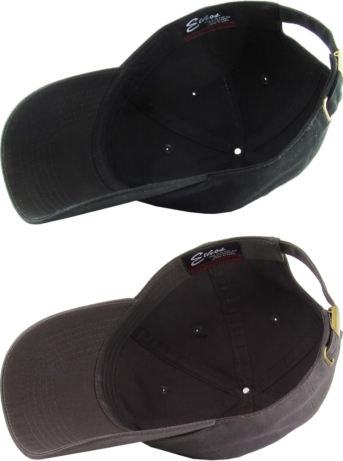 KBETHOS Classic Low Profile Cotton Baseball Cap - Adjustable Unconstructed Dad Hat | Black & Dark Gray