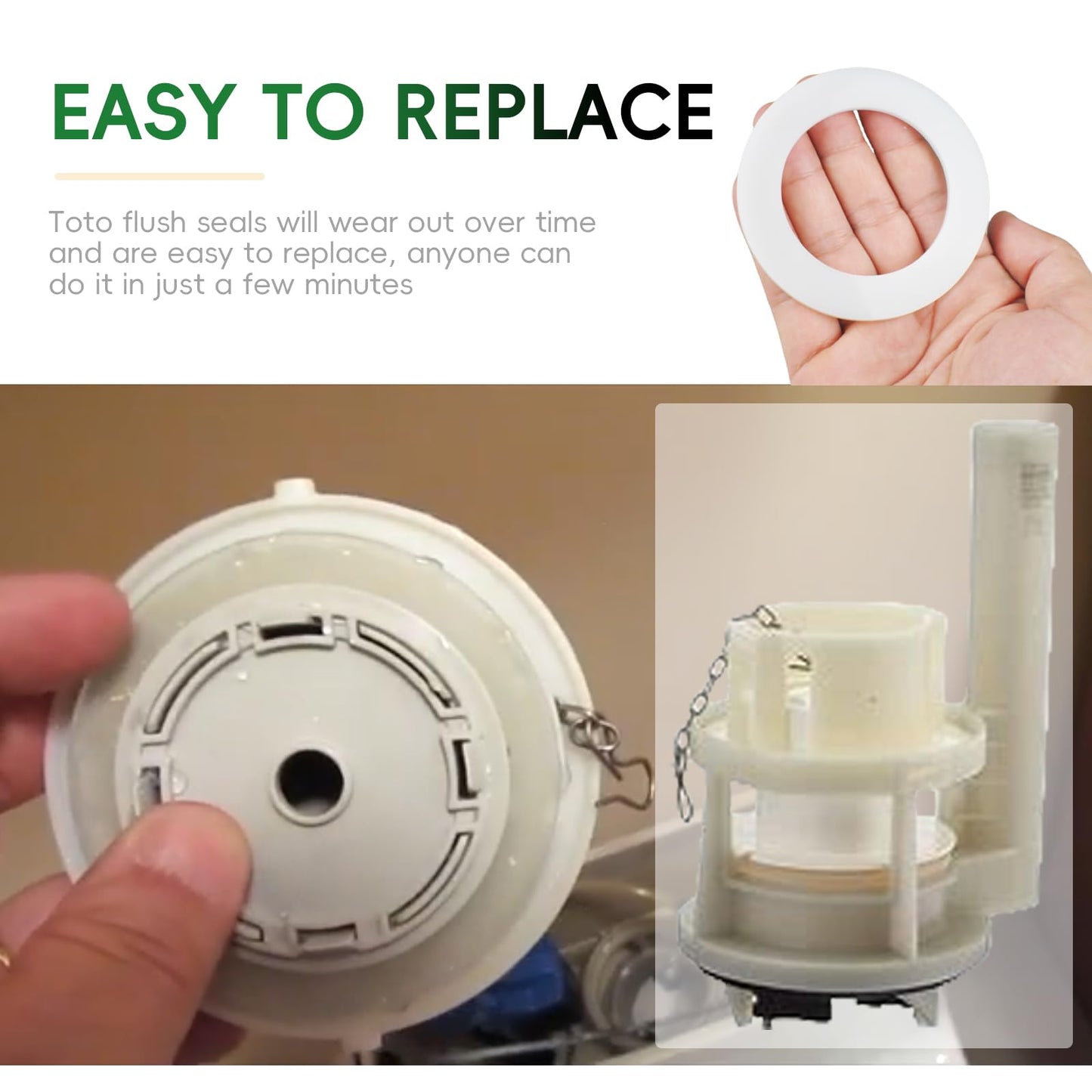 Flush Valve Seal Gasket Compatible with TOTO THU440-A, THU451, 10A-A, THU407, THU826-A – Silicone Toilet Leak Fix Seal Ring, 81mm OD / 54mm ID – Easy DIY Replacement to Stop Water Waste