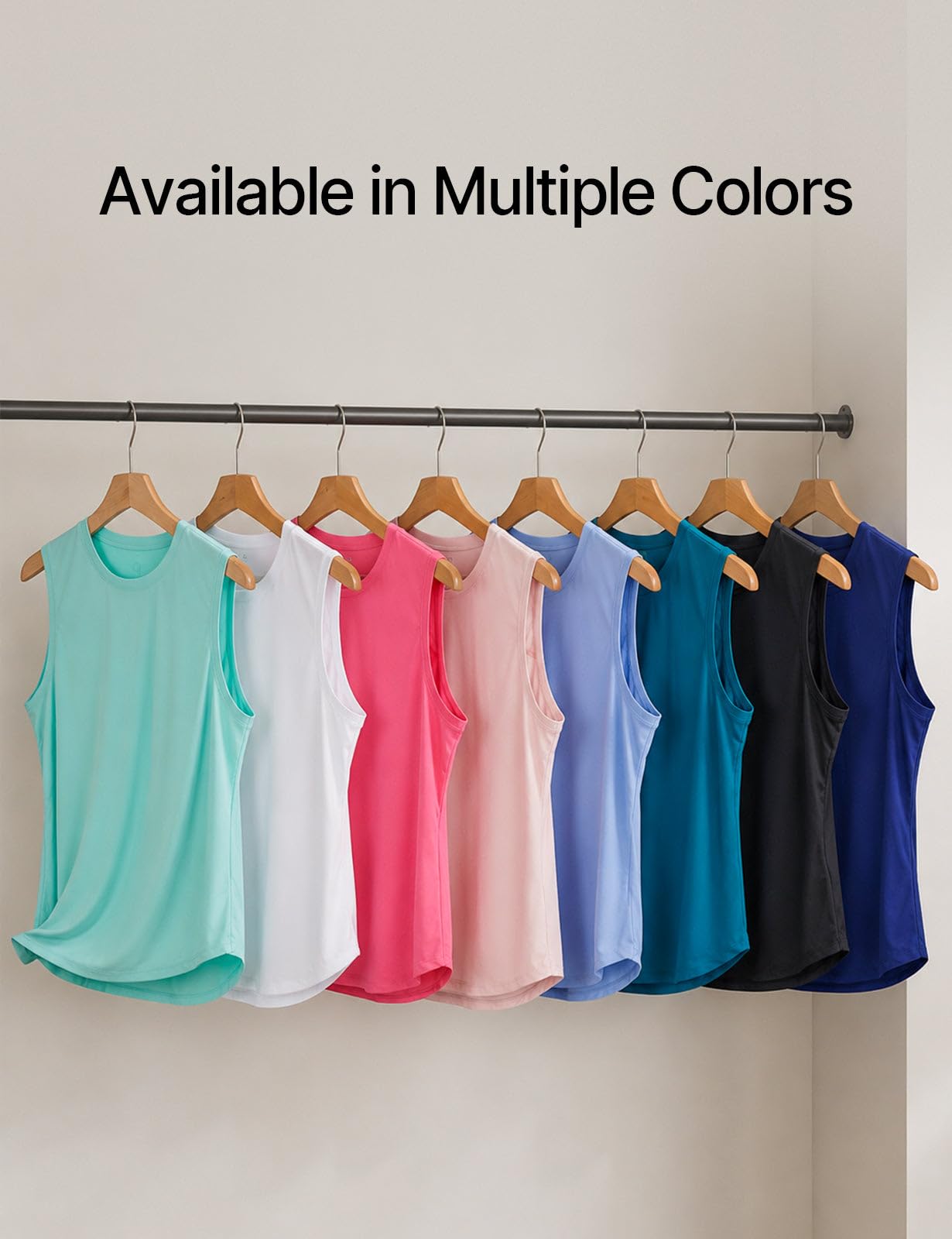 baleaf Women's Sleeveless Athletic Tops Breathable Lightweight Quick Dry Loose Fit Workout Tank Tops for Women Running UPF 50+ Tennis Light Blue M