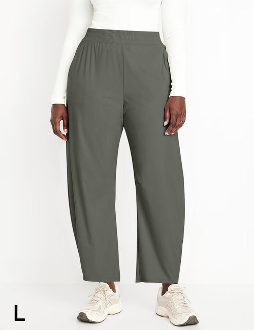 Ugerlov Womens Barrel Ankle Pants Quick Dry Lightweight Hiking Pants Wide Leg Baggy High Waisted Trousers with Pockets, Grey S