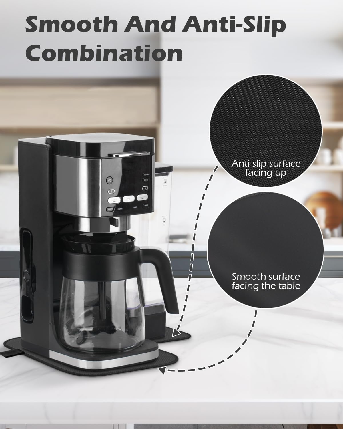 Tiga Sliding Pad for Ninja CFP101 DualBrew Coffee Maker – Anti-Slip Glide Mat with Hanging Strap – Scratch-Free Movement for Countertop, Dual-Sided Design, Perfect Fit Accessory