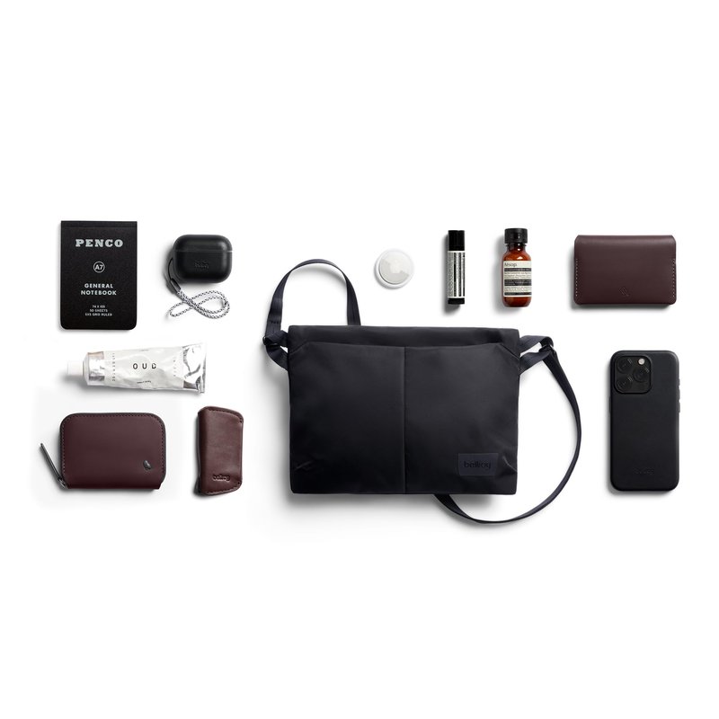 Bellroy Laneway Sacoche (versatile crossbody bag/side bag that sits flat, slimline travel pouch for passports plus phone and small essentials) - Ink