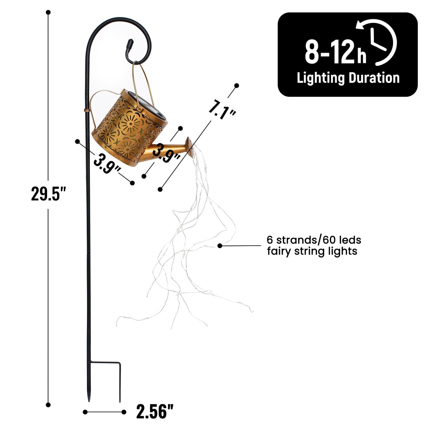 Solar Garden Lights Outdoor Decoration, Metal Solar Watering Can Lights Outdoor Waterproof, Small Patio Light Yard Lawn Pathway Decor, Gardening Gifts for Women Mom Grandma