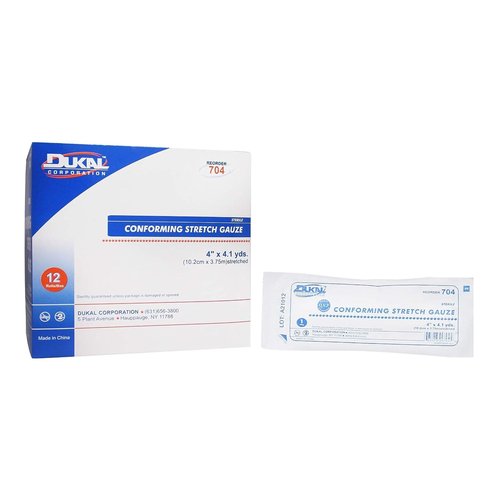 Dukal White Conforming Bandage Sterile 4" x 4-1/10 Yd 704 12 per Bag