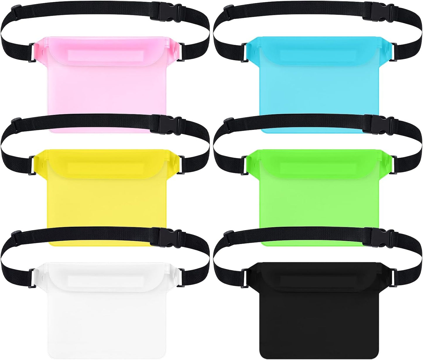 Tallew Waterproof Fanny Pack - 6 Pcs Lightweight Dry Bag with Waist Strap for Beach & Water Activities | Multicolor
