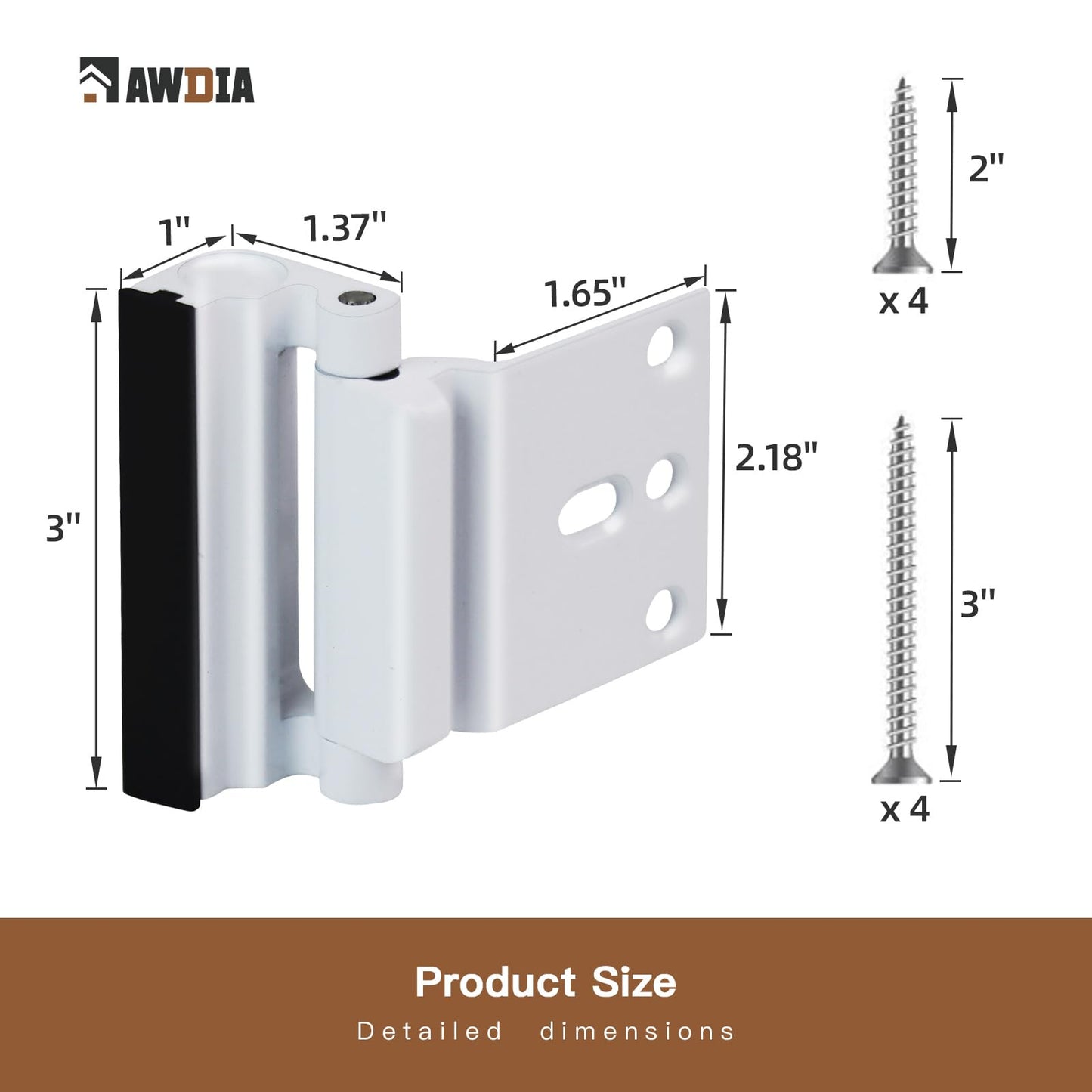 Home Security Door Reinforcement Lock, 1-Pack Upgraded White Front Door Locks for Kids Safety Withstand 800 lbs, Toddler Child Proof Door Lock, Extra Door Lock from Inside Prevent Unauthorized Entry