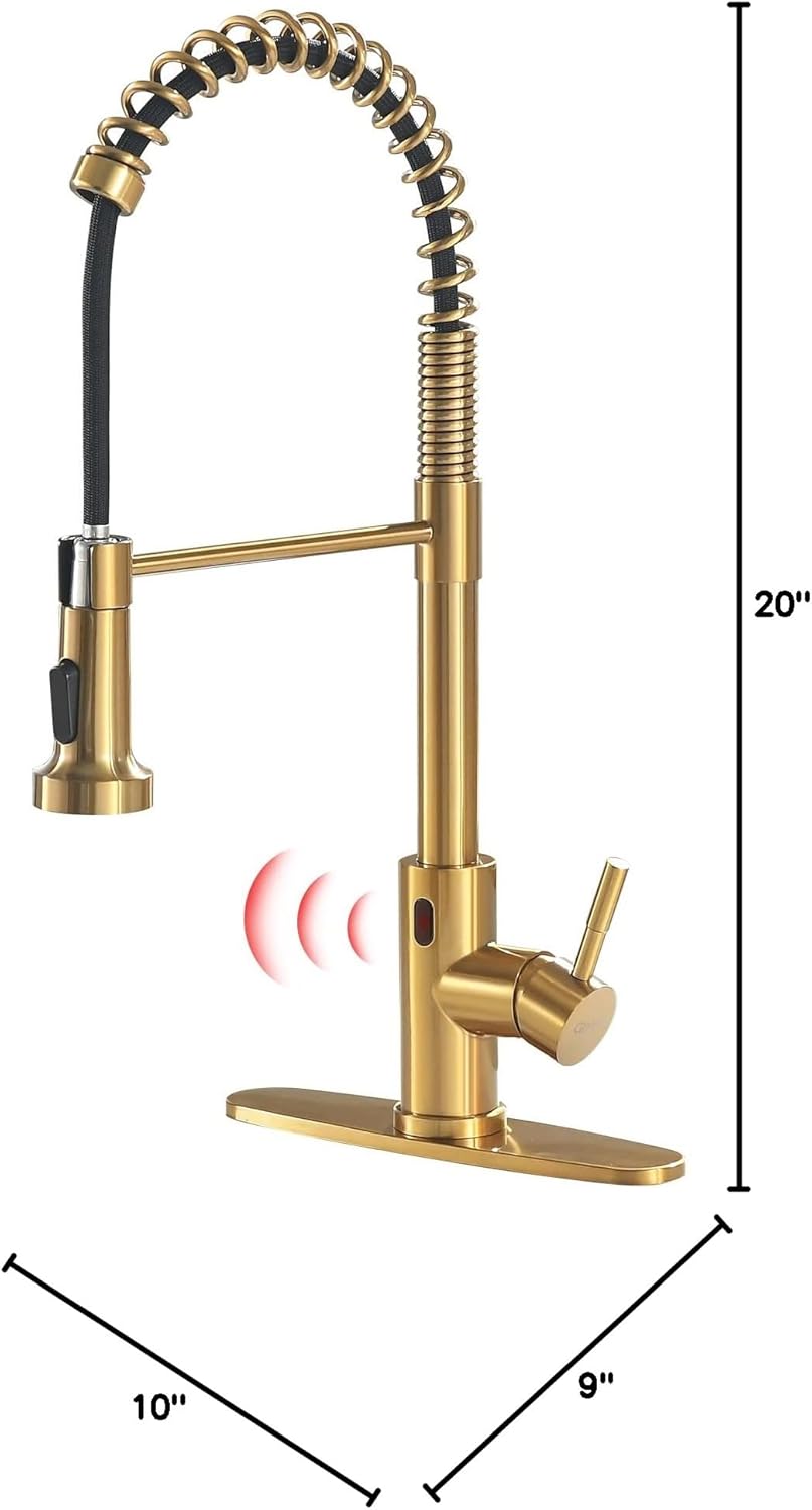 Matte Black Kitchen Faucet with Soap Dispenser - Commercial Single Handle Pull Down Sprayer
