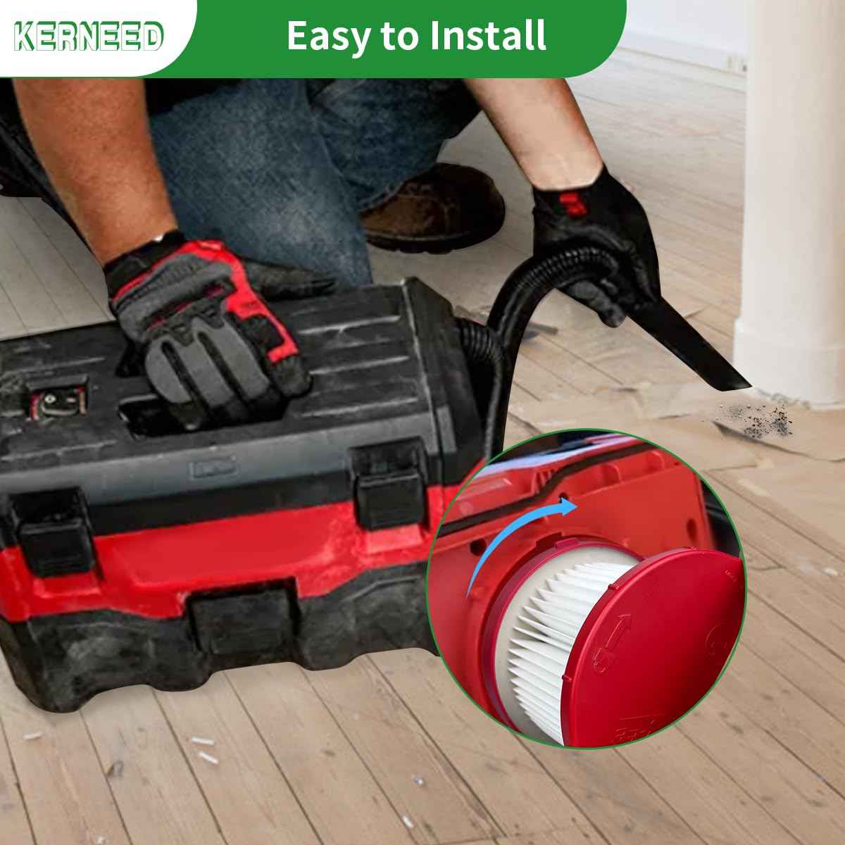 49-90-1900 HEPA Filter & 49-90-2015 Foam Wet Filter Compatible with Milwaukee Wet/Dry Vacuums 0780-20, 0880-20, 0960-20, 0970-20, with 2 Foam Sleeve Filters & 1 Brush