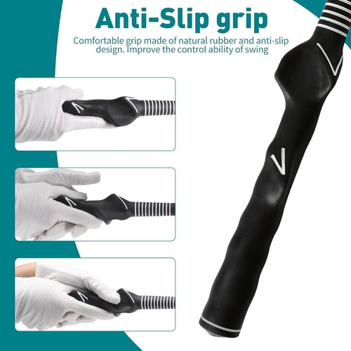 IEKEODI Retractable Golf Swing Trainer with Arm Band Click Stick Golf Trainer, Right-Handed Training Aid Chipping and Hitting,Portable for All Golfers Indoor/Outdoor Practice (Gifts for Golfers)