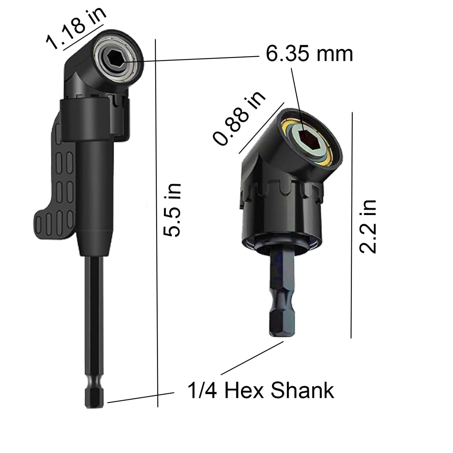 17-Pieces Flexible Drill Bit Extension Set with 3 rotatable socket adapters, 2 hex shank 105° right angle drill attachments, 10 short screwdriver bits, and a 90° angled bit with a flexible extension