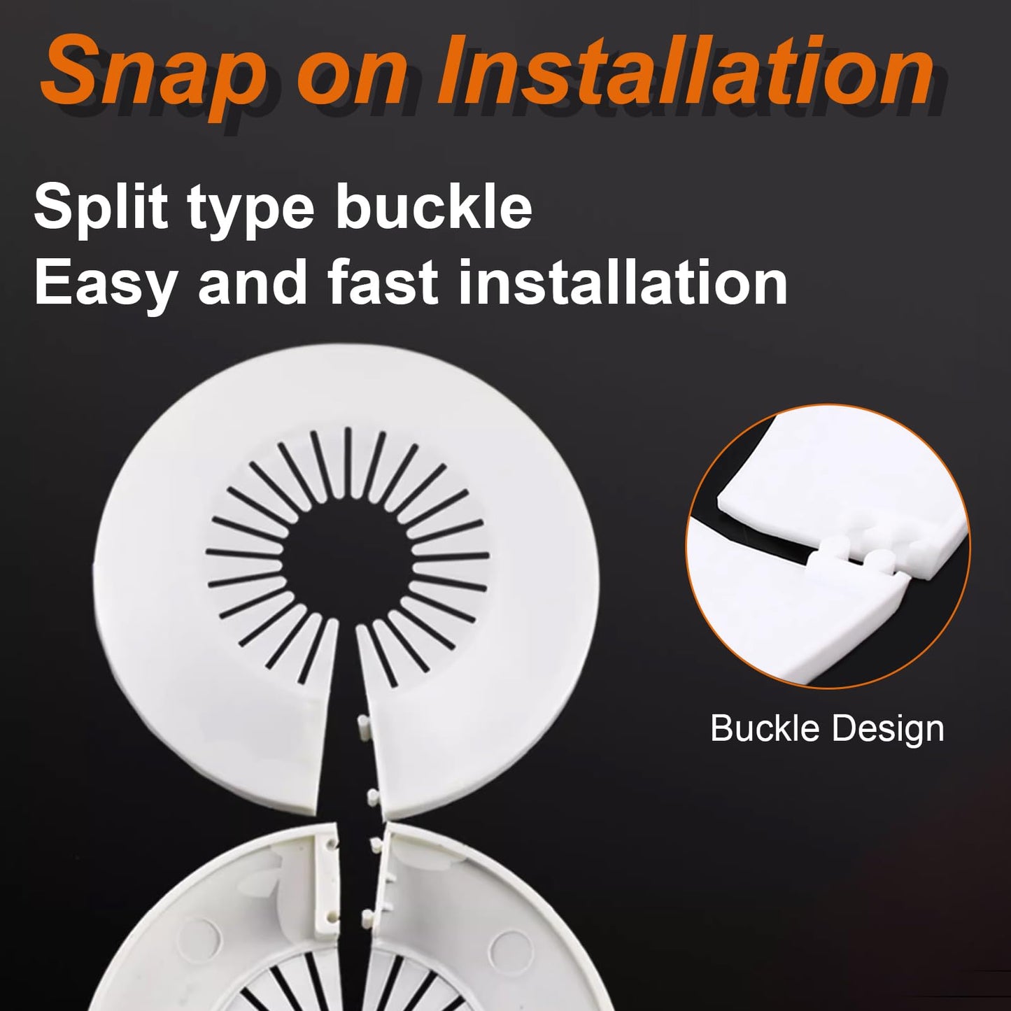 6 PCS Plumbing Cover Plates Plastic Escutcheon Plate Flange Pipe Covers for Bathroom (Apply to 2.2" to 2.95")