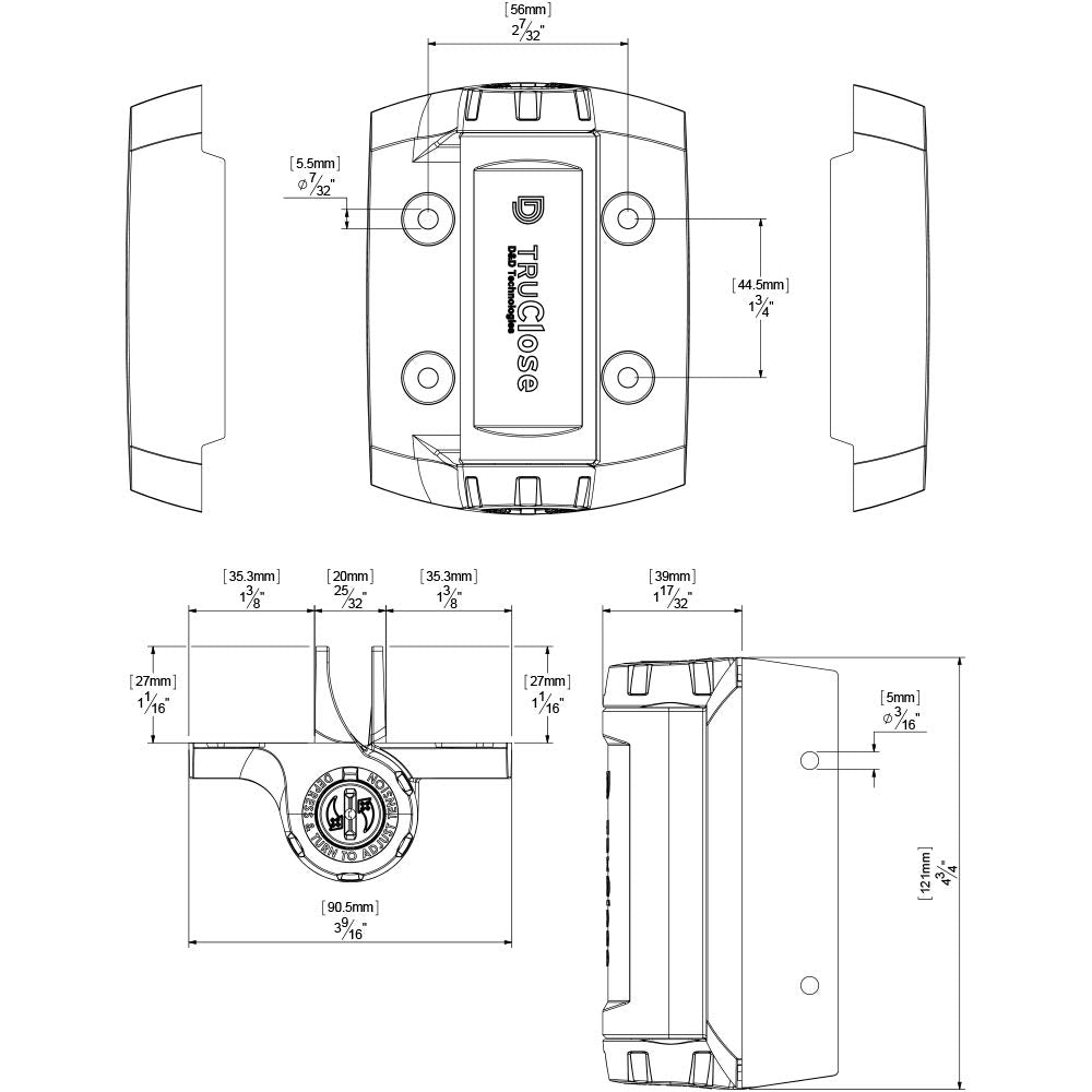 D&D Technologies TCHD1AL2S3BTS TruClose Heavy Duty Gate Hinges, for Self Closing Metal Gates up to 154 Pounds, with Alignment Legs, for Square Gate Frame and Post, Black, 2 Count