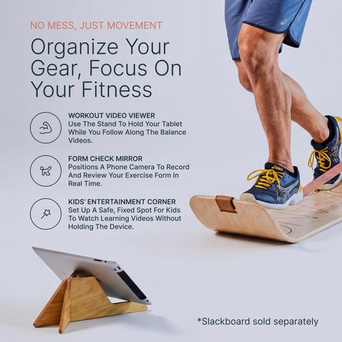 GIBBON SlackBoard Accessories - 60” Standing Pole & 52 Exercise Cards for Balance Training
