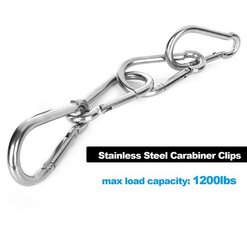 4PCS 5.5inch Spring Snap Hooks Carabiner, M12 Large Carabiner Clip, Heavy Duty Quick Link for Camping, Swing, Hammock, Hiking, Fishing, Gym, 1200LBS