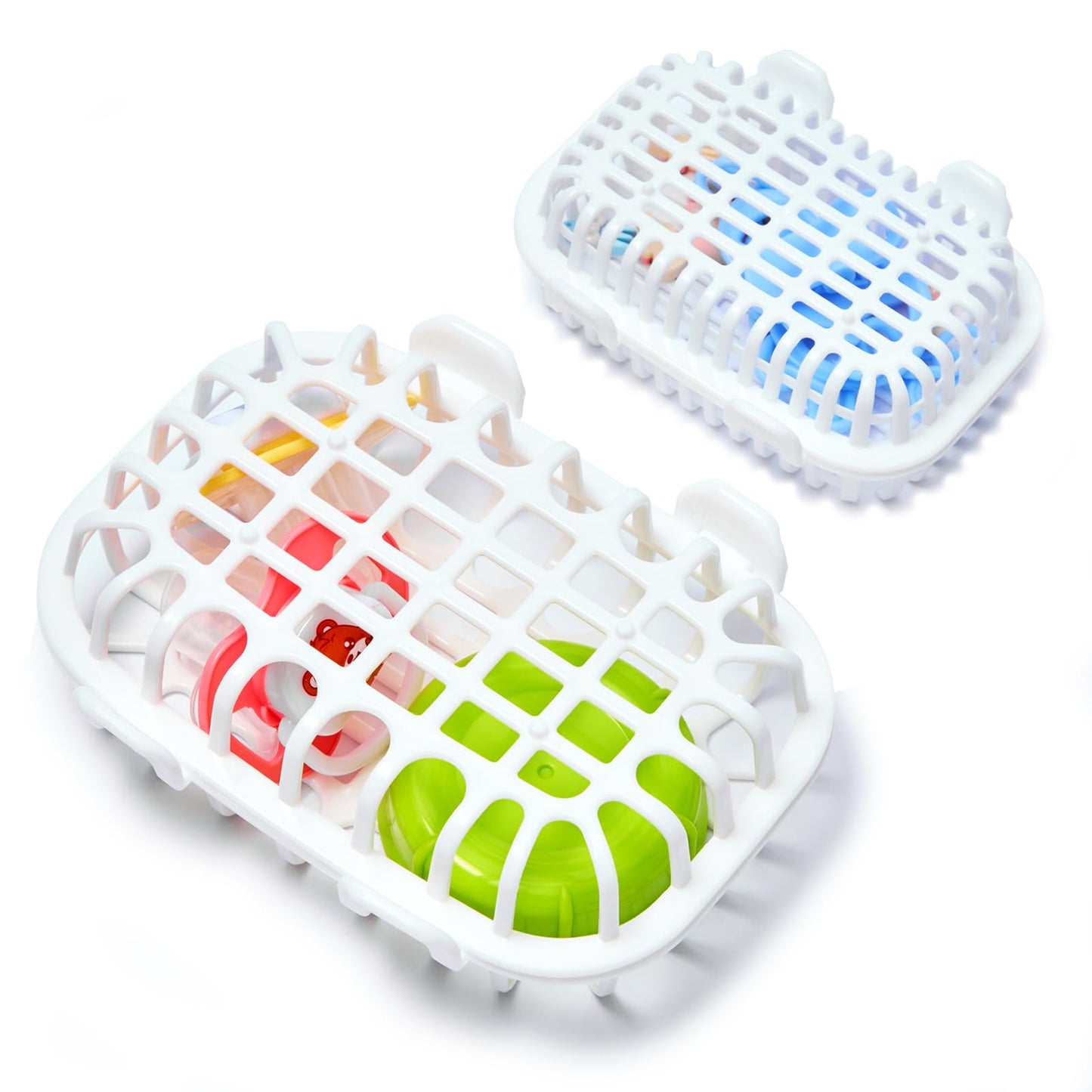 HOZETOKE Dishwasher Basket, 2-Pack Dishwasher Basket for Baby Bottle Parts, Basket for Small Tools Cleaning, White