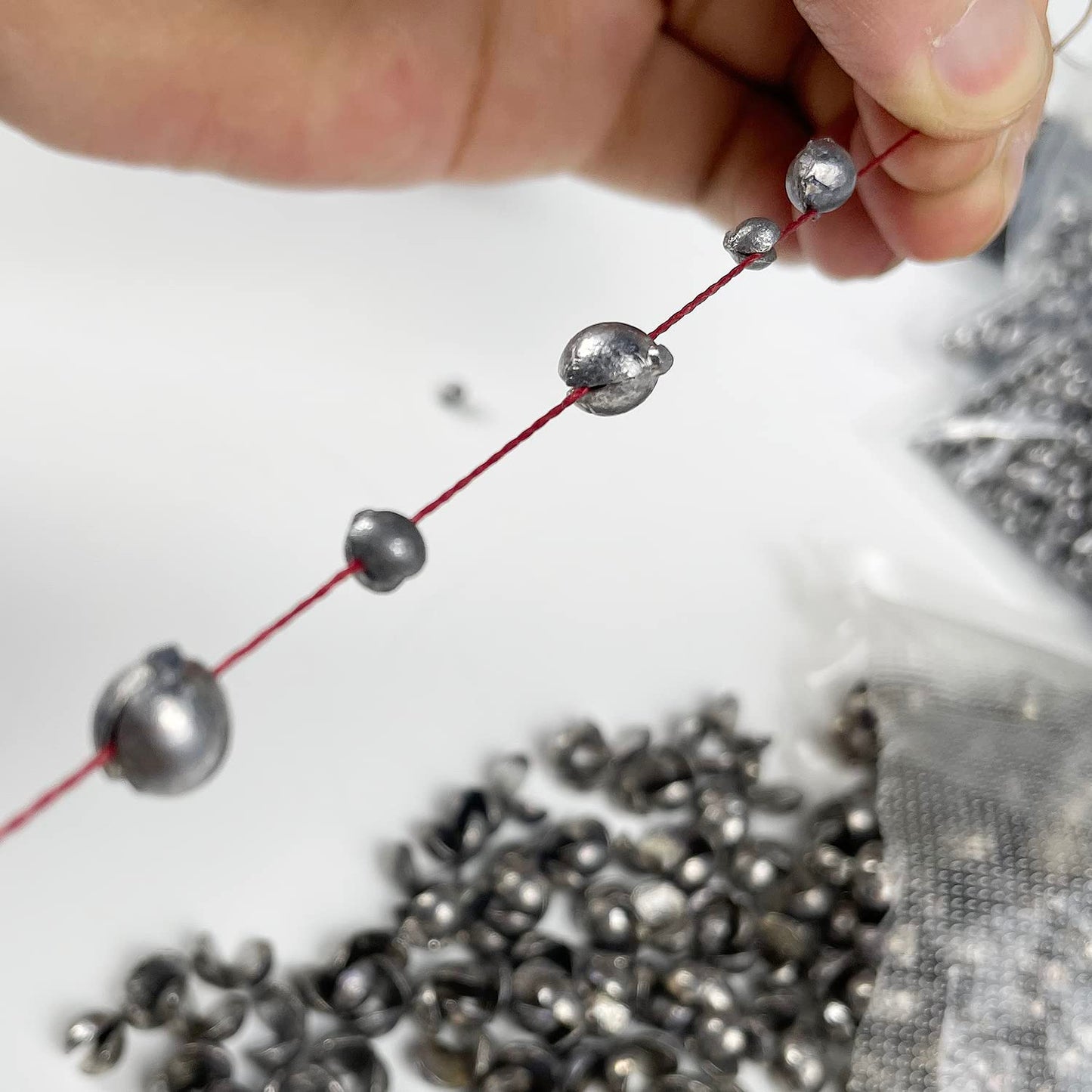 FREE FISHER Round Removable Fishing Weights Sinkers,500Pcs 0.3g Lead Sinking Split Shots Fishing Sinkers,Fishing Weights Sinkers