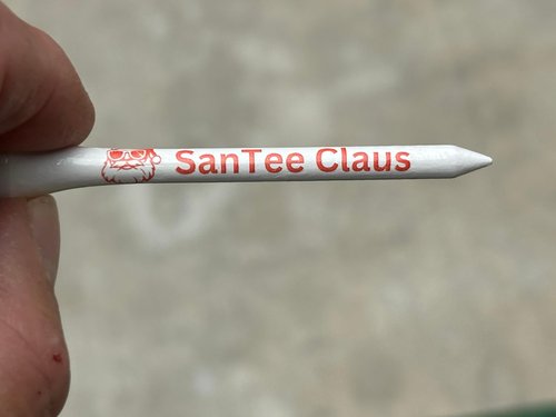 Golf Giddy! Santee Claus Golf Tees, 2.75 Inch White with Red Print, 50-Pack