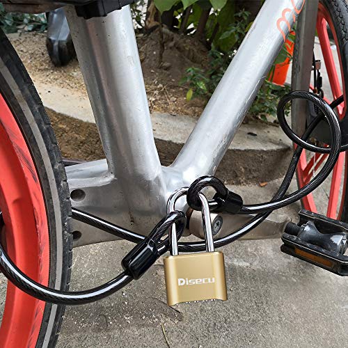 Heavy Duty 4 Digit Combination Lock 2.5 Inch Long Shackle Outdoor Waterproof Padlock for School Gym Locker, Fence, Gate, Case, Hasp Storage (Brass, 2 Pack)