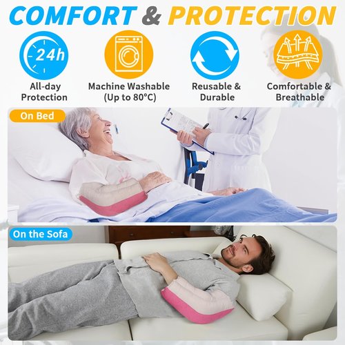 EZ Assistive Elbow Pads Elbow Protectors for Elderly and Bedridden Patient, Elbow Protector with Soft Fibre, Large Size 1 Count