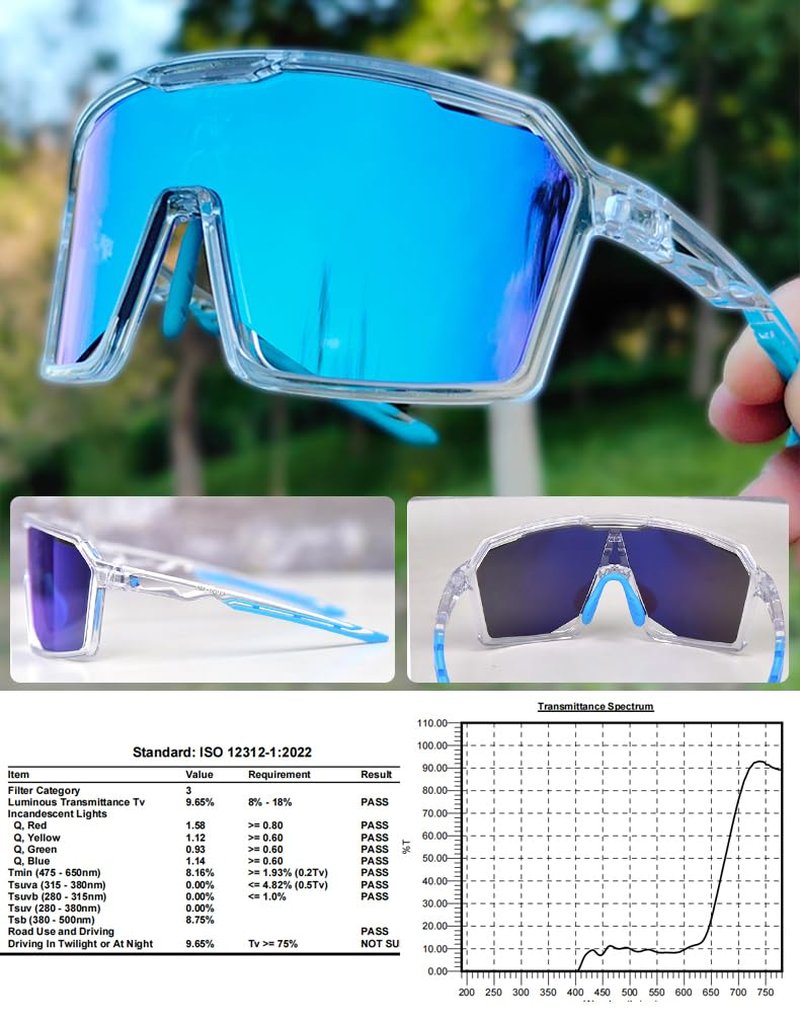 VOLOCOVER Cycling glasses sport protection ultraviolet-proof Safety collision prevention (Blue)