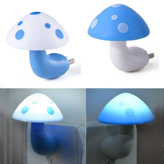 HEIVMIR Cute Mushroom Lamp 2 PCS Set Blue Bedside Sensor Night Light Control Plug-in Led Light for Bedroom Sleep Night Light Atmosphere Light(Blue)