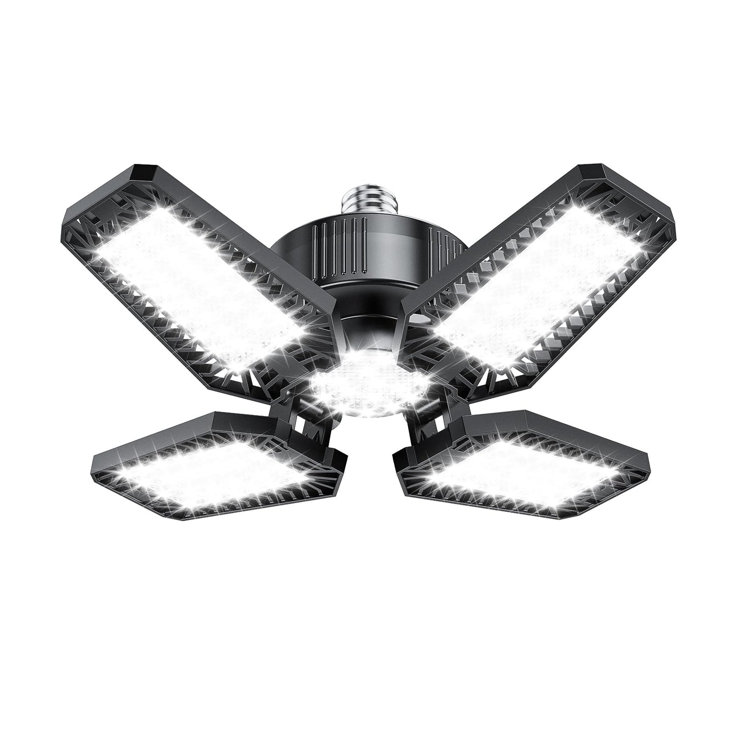 TOPAUBUB Garage Light 1 Pack 120W, 12000LM LED Lights for Garage with 4+1 Deformable Panels 6500K Screw in LED Shop Lighting for Workshop, Basement Support E26/E27