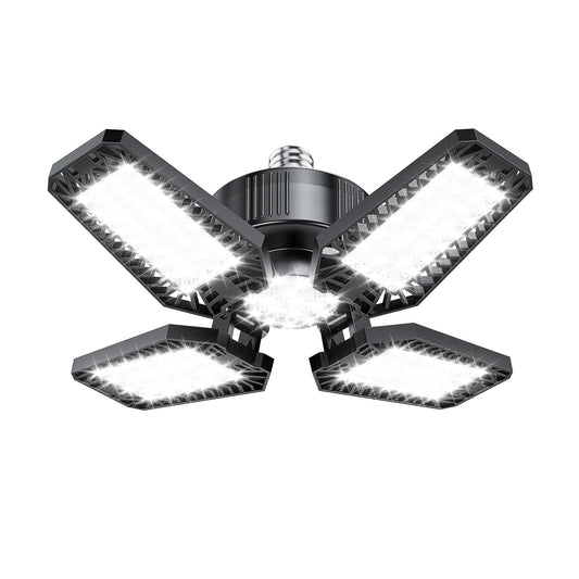 TOPAUBUB Garage Light 1 Pack 120W, 12000LM LED Lights for Garage with 4+1 Deformable Panels 6500K Screw in LED Shop Lighting for Workshop, Basement Support E26/E27