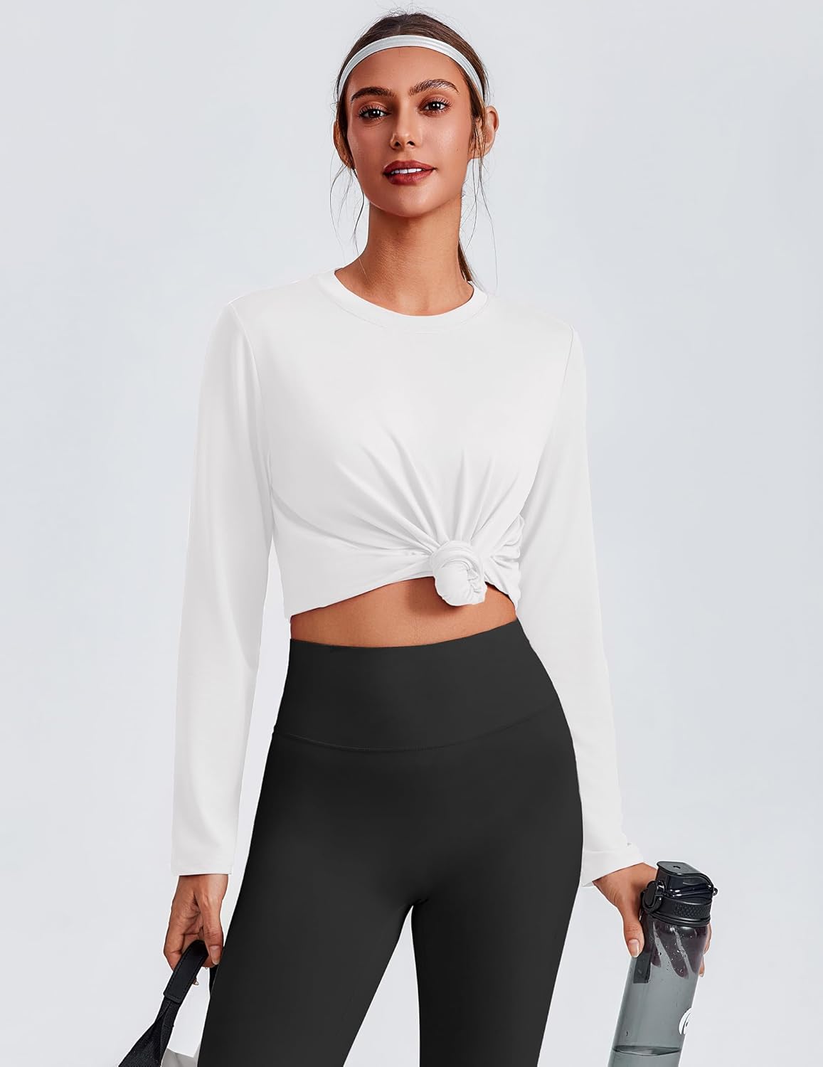 PINSPARK Long Sleeve Workout Tops for Women - Quick Dry UPF 40+ Athletic Shirts | Loose Fit for Gym & Hiking