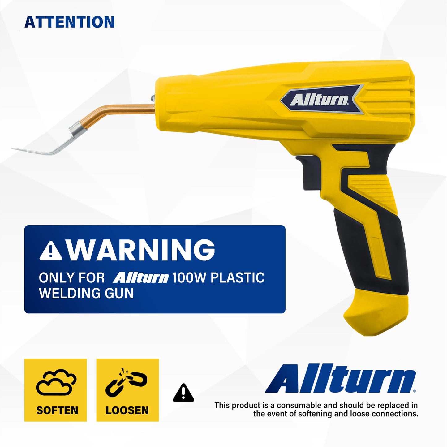 Allturn 5 pcs Plastic Smoothing Tip,Plastic Welding Tip to Repair Car Bumpers,Kayaks,Etc