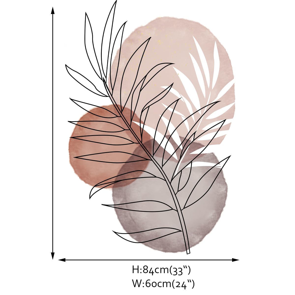 Runtoo Boho Wall Art Decal Leaves Plant Flower Retro Abstract Wall Stickers Living Room Girls Bedroom Bathroom Wall Decor