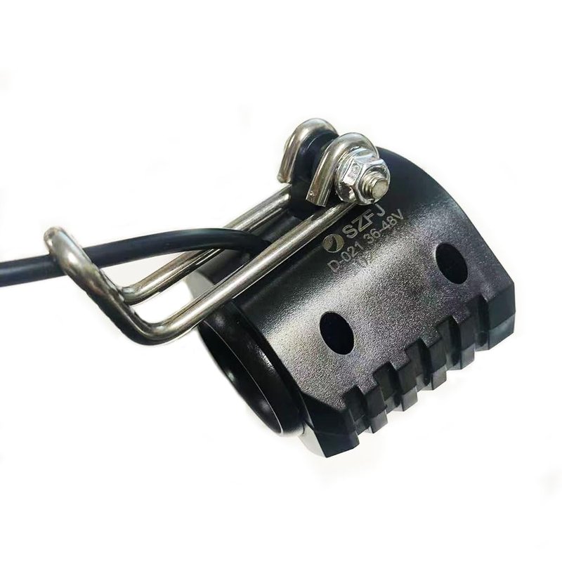 Ebike Headlight 36V-48V Super Bright LED Light for Electric Bike Scooter Mountain Bike Light for Night Riding Waterproof (Long calbe (Plug Holes))
