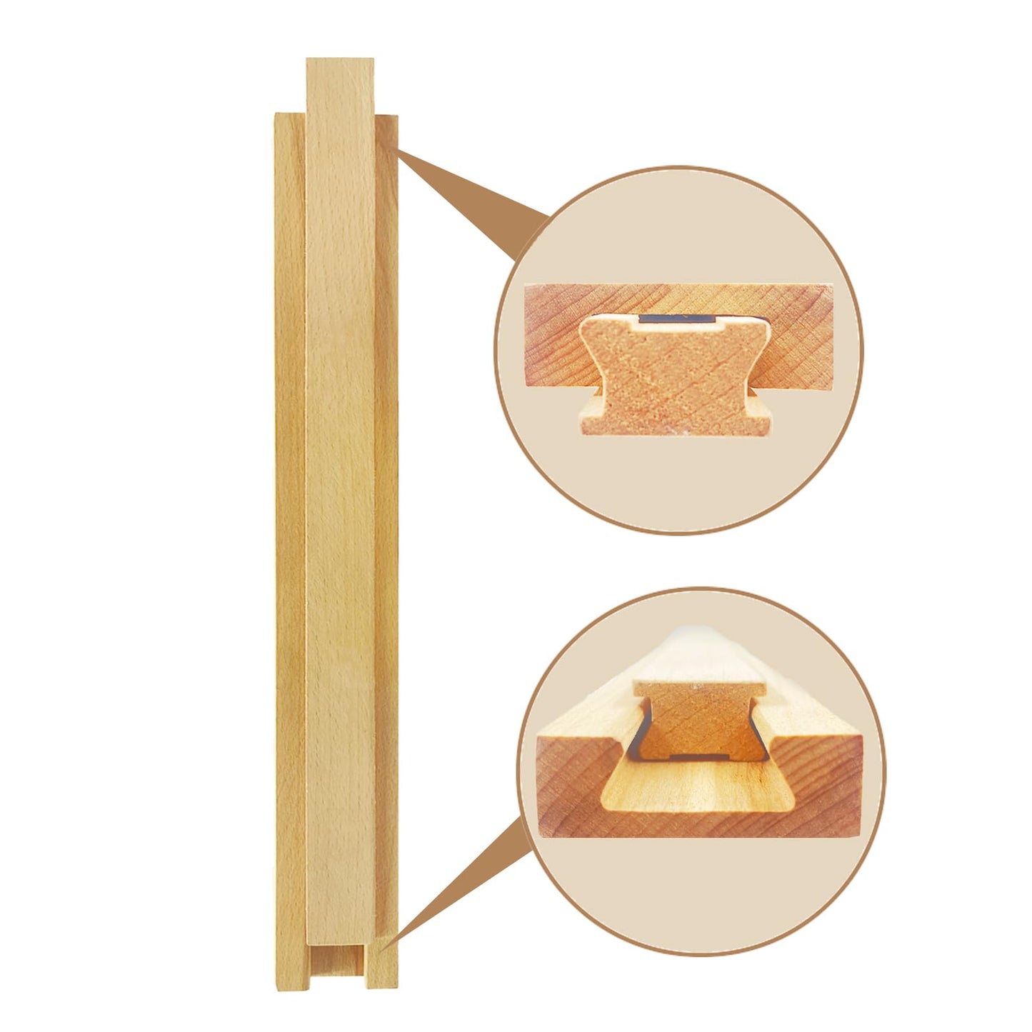 1 PCS Wooden Undermount Drawer Slides Classic Guide Center Mount Track 15.7 Inchs, Wood Drawer Glides Bottom Rails Replacement Kit (S002)