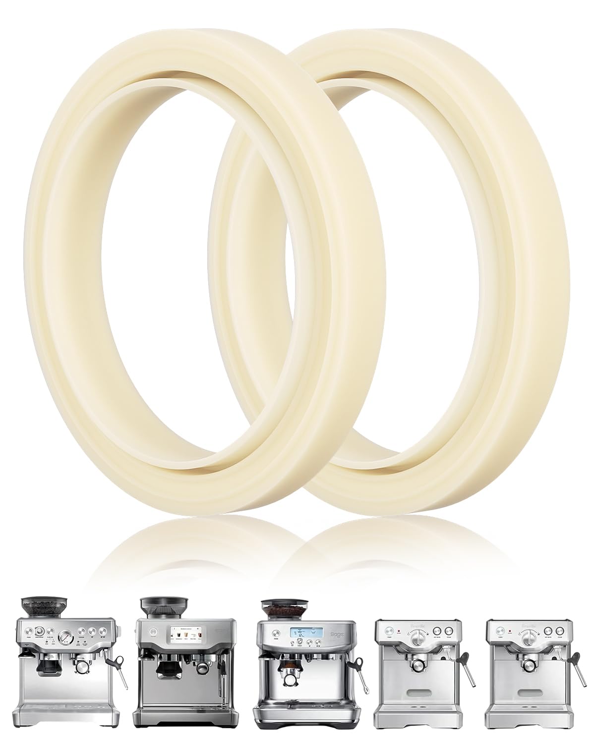 2PCS 54mm Silicone Steam Ring for Breville Espresso Machine 878/870/860/880/810/840/450/500 and Sage 880/878/875/870/810/500, Breville Espresso Machine Accessories Grouphead Gasket Replacement Part