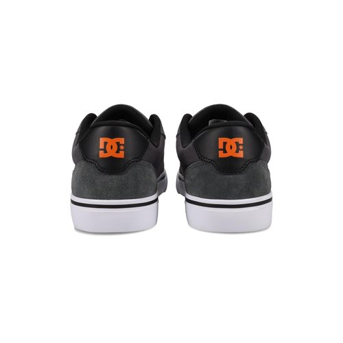 DC Men's Anvil Casual Skate Sneaker, Grey/Black/Orange, 12