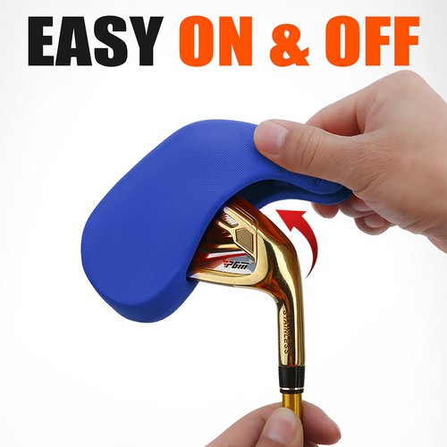 PGM Golf Club Covers, 10pcs Protective Washable Golf Iron Head Covers Set with Number Opening, Easy On and Off, Fits Right Handed Brands