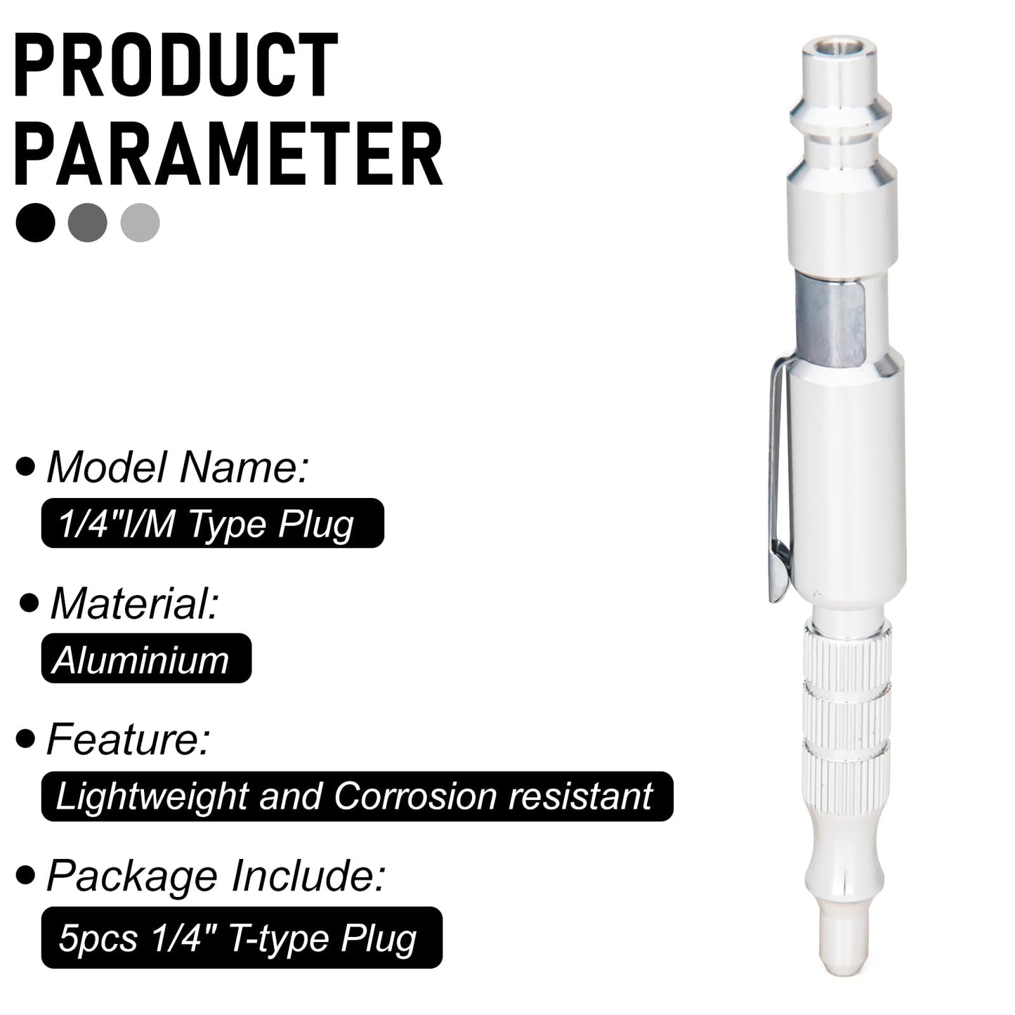 Kodilin 5Pcs 1/4"I/M Type Plug Air Blow Gun,Adjustable Pocket Blow Gun