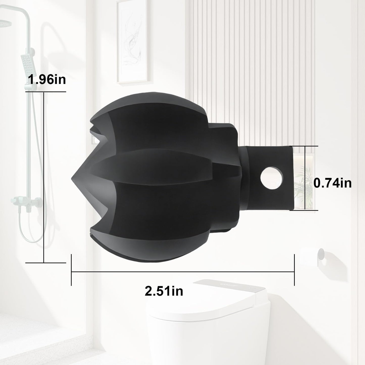 Aulpq Drain Cleaner Cutter Heads (2-1/2CG) F/5/8& 3/4" Cables, Clog Chopper Multi Function Cuttin Tool, Black