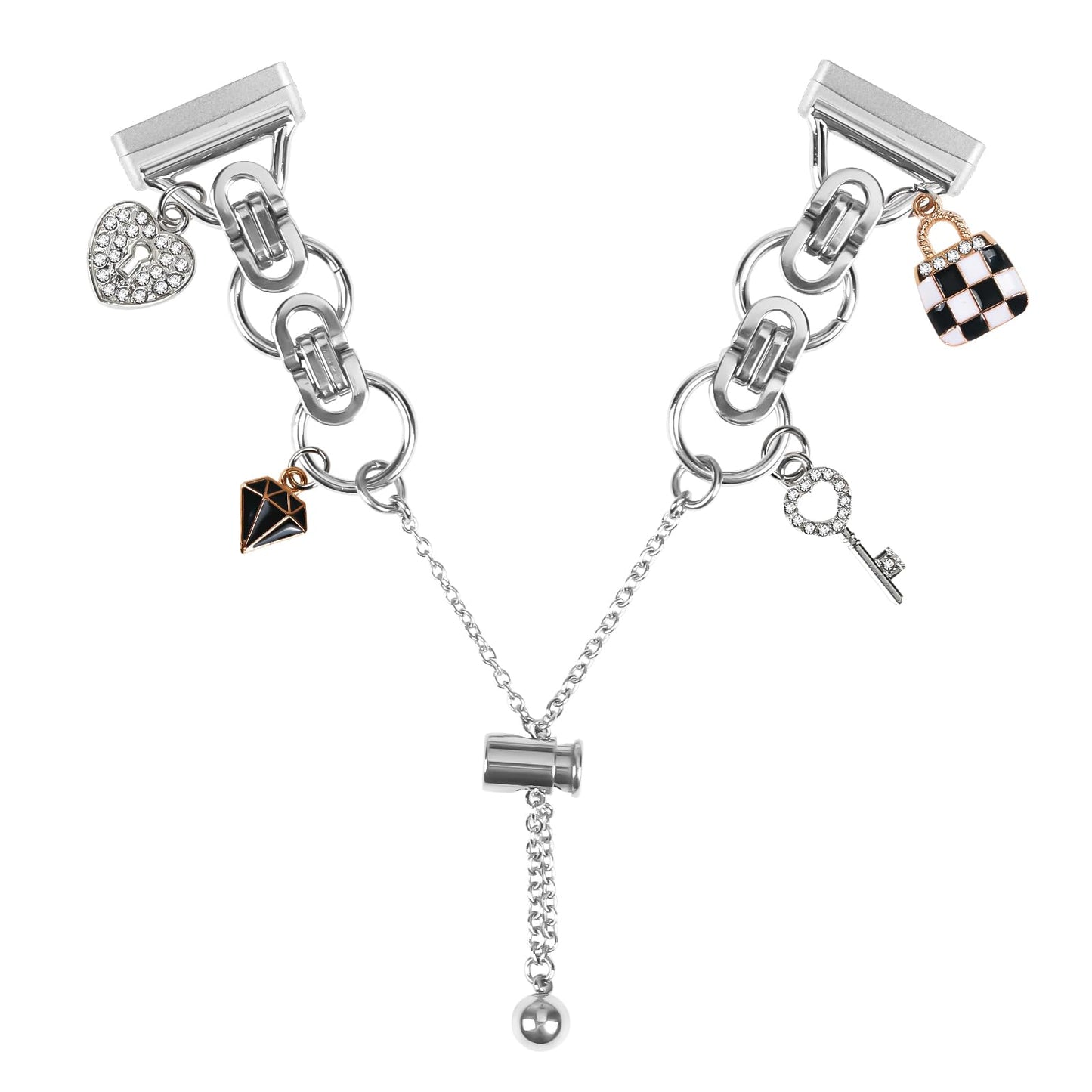 Feigand Bling Bands Compatible with Fitbit Versa 4/Sense 2/Versa 3/Sense, Shinny Metal Bracelet Straps Luxurious Rhinestone Replacement Wristband for Women (Silver)