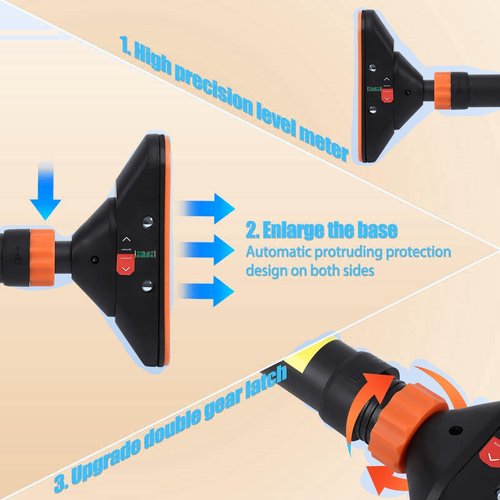 Pull Up Bar for Doorway - Adjustable No Screws Chin Up Bar for Home Gym, 440 LBS Max Load, with Level Meter & Anti-Slip Design for Strength Training,Orange