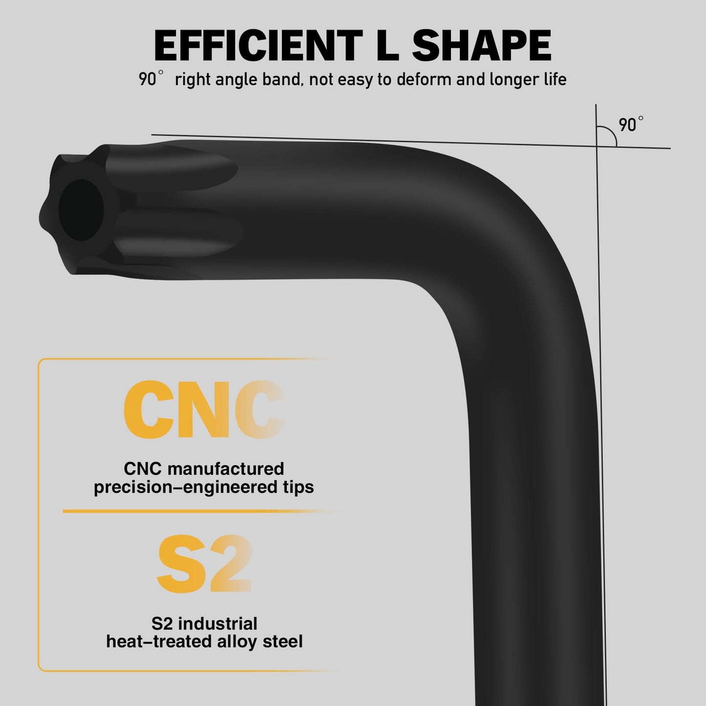ELEAD 11-Piece Torx Star Allen Wrench Set with Extension Bar, Long Arm Torx Key Set T10-T50, Heat-Treated S2 Steel