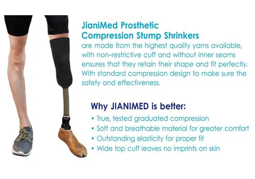 JianiMed Prosthetic Stump Shrinkers–Below Knee, 45cm, Compression, Amputee Socks, 20-30, Daily use, Taiwan Excellence M