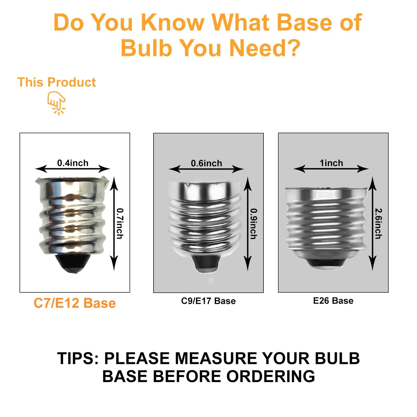 Romasaty 25 Pack C7 Ceramic Orange Light Bulbs, C7 Halloween Replacement Bulbs for Indoor Outdoor Halloween String Lights (E12/C7 Candelabra Base Sockets), 5W