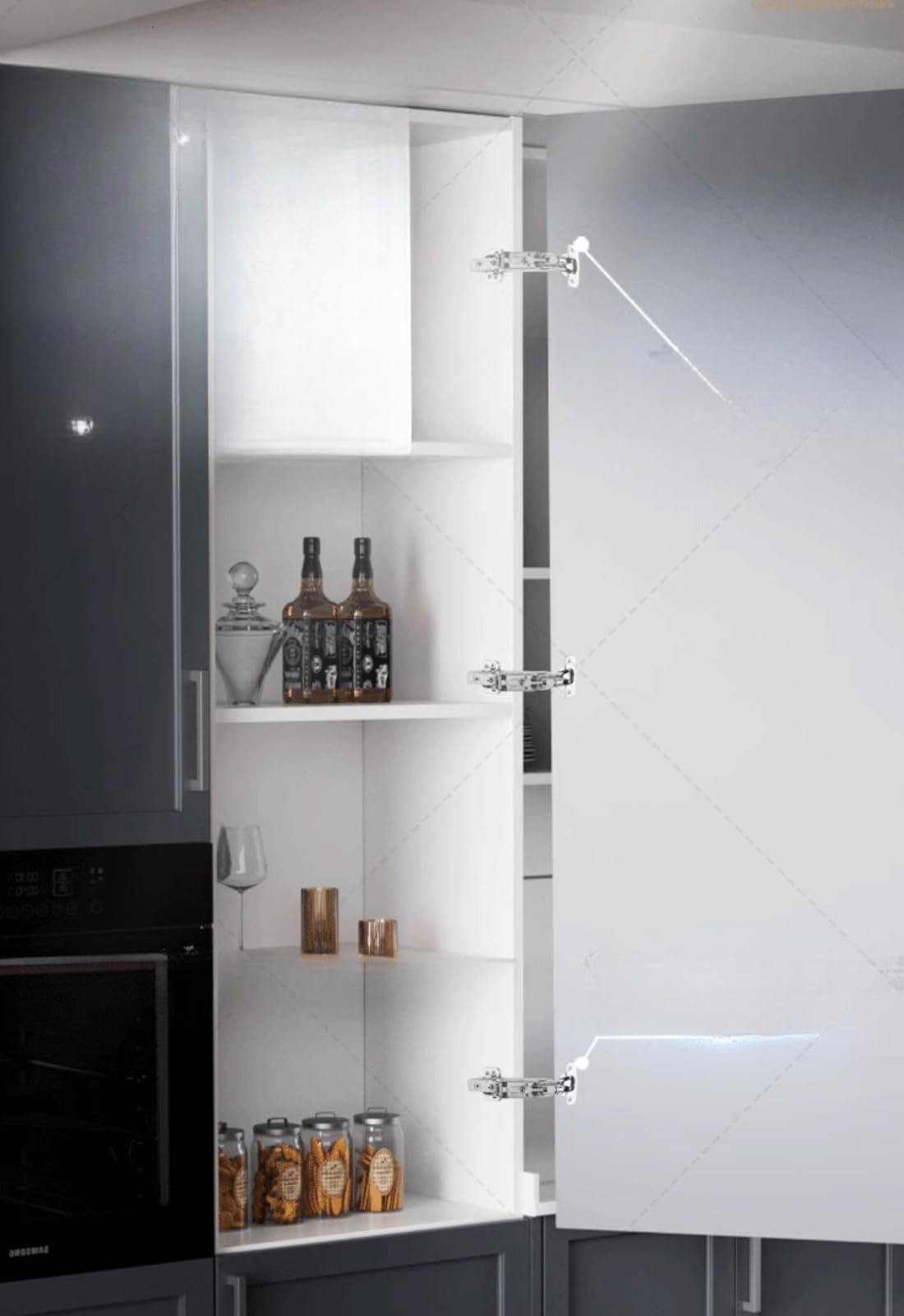 165° Self-Closing Heavy Duty Hinge - DTC C98 Compatible Cabinet/Door Hinge for Kitchen Wardrobe & Automotive Storage Systems (1-Pack)