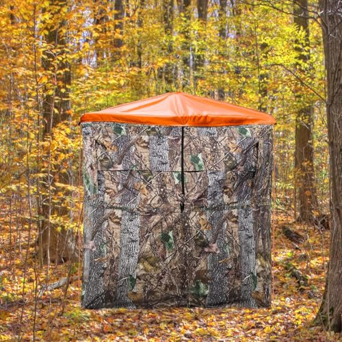58x58 Inch Blaze Orange Safety Hunting Blind Cover Panels - Waterproof Ground Cover