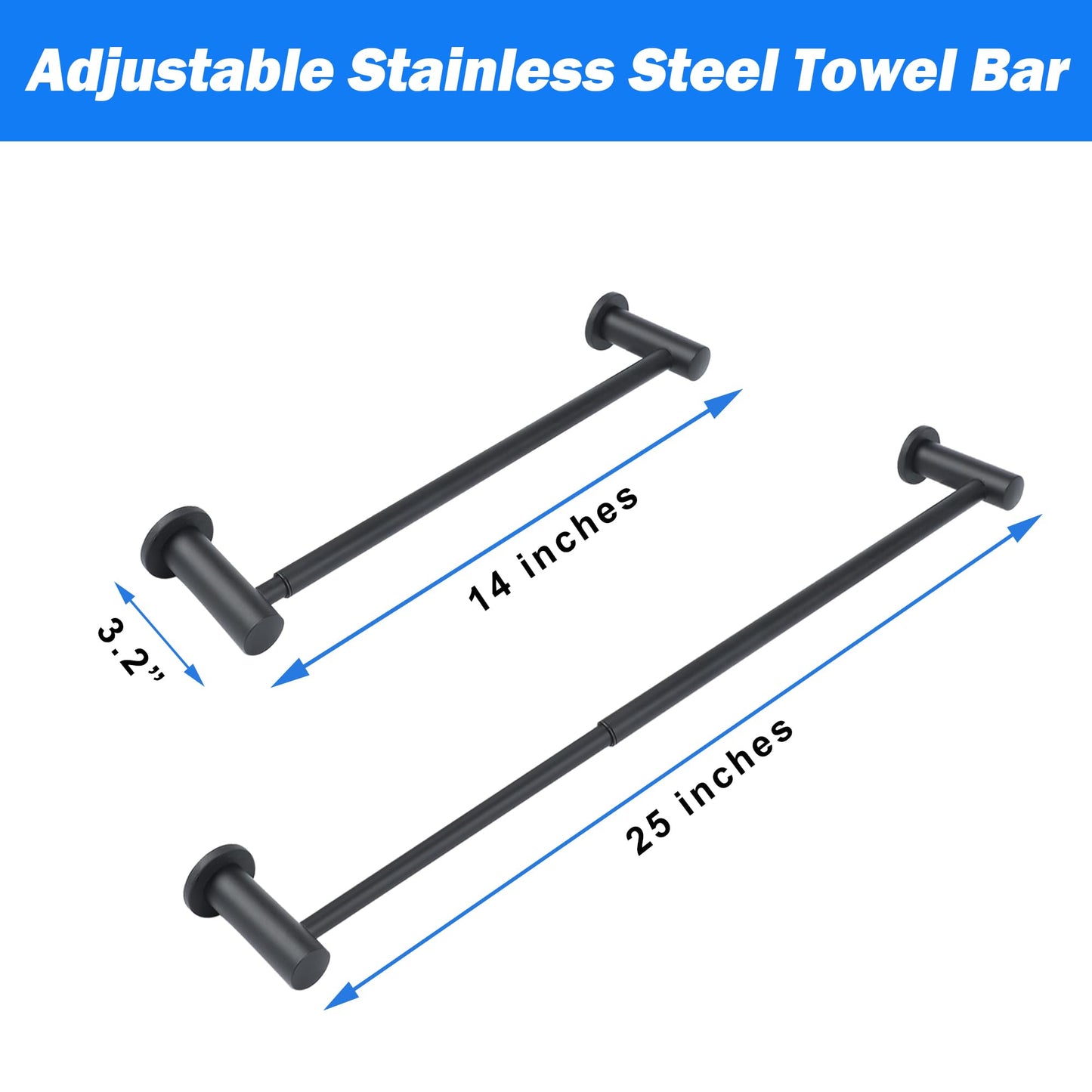 2 Packs Magnetic Towel Bar for Refrigerator, 14-25"" Adjustable Stainless Steel Magnetic Rod, Multi-Functional Magnetic Rack Holder for Kitchen Towel, Class Room Flip Calendar, Anchor Chart Paper