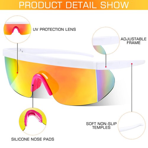 Sherr 6 Pairs Polarized Sports Sunglasses UV400 Protection Cycling Glasses with Adjustable Nose Pad for Men Women Running Driving Golf Outdoor